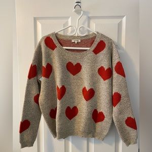 Oversized heart print sweater